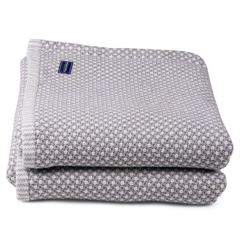 Edgecomb Cotton Blanket, Gray, 80" x 96"