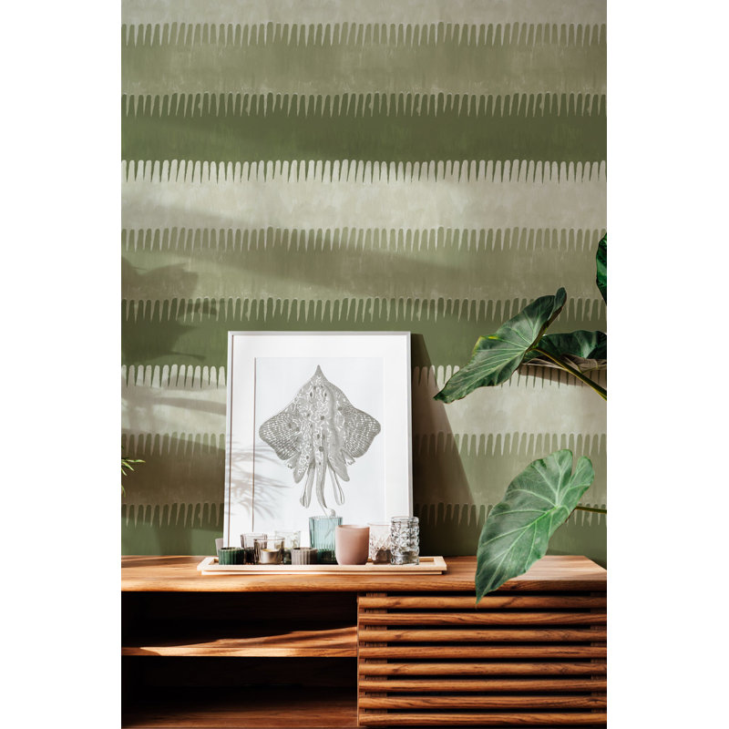 Cabana Stripe - Olives Wallpaper