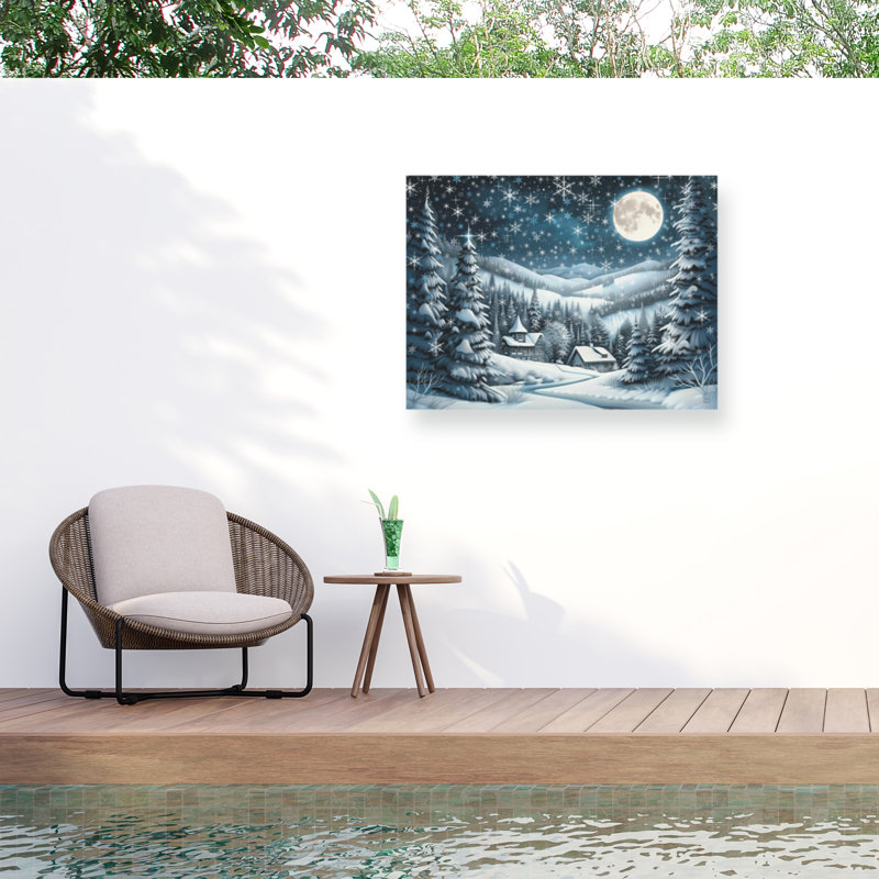 Michael David Ward, toile d'extérieur Winterscape, 35" H x 47" W