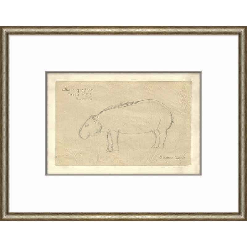 At The Zoo Sketch Series - Hippo Giclee Print