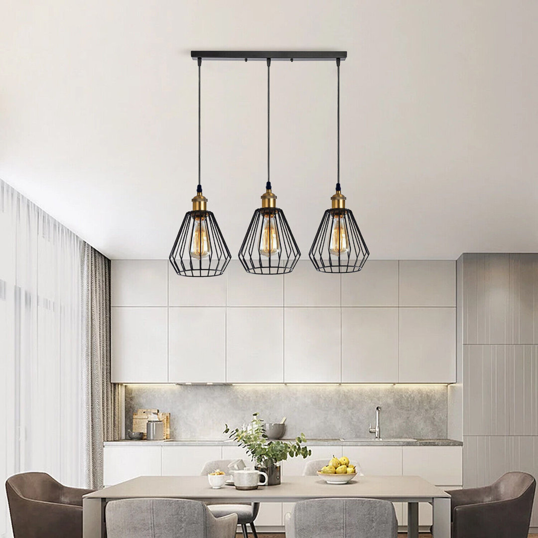Kenna 3 - Light Kitchen Island Geometric Ceiling Pendant