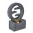 26.77"H Gray Circular Polyresin Outdoor Water Fountain With LED Light, Freestanding Modern Cascading Water Feature For Patio Garden Backyard Decor