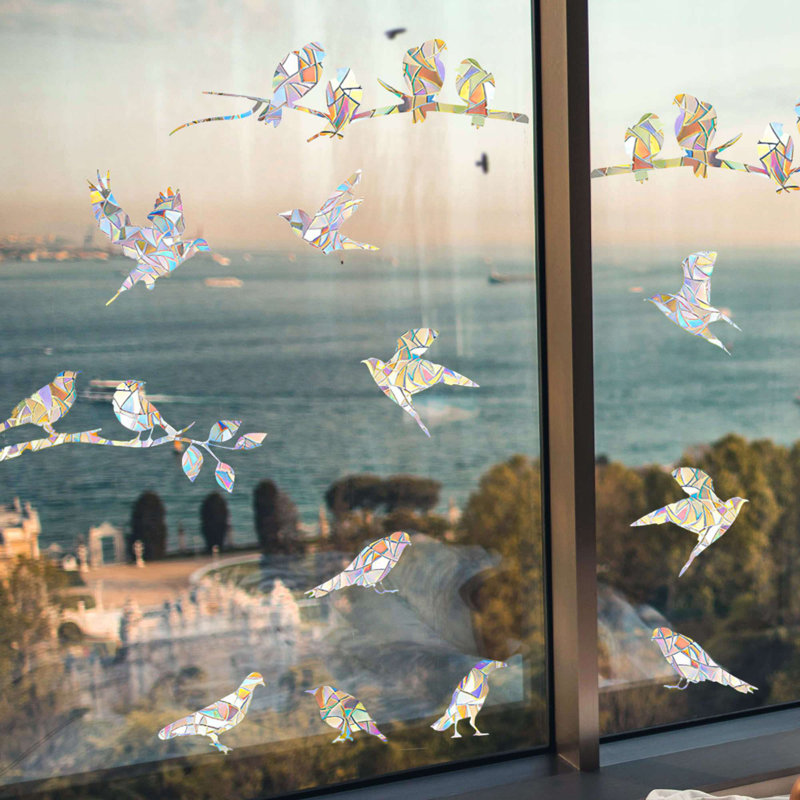 20 Pieces Static Window Clings Anti-Collision Reminder Window Decals Prismatic Glass Door Window Stickers