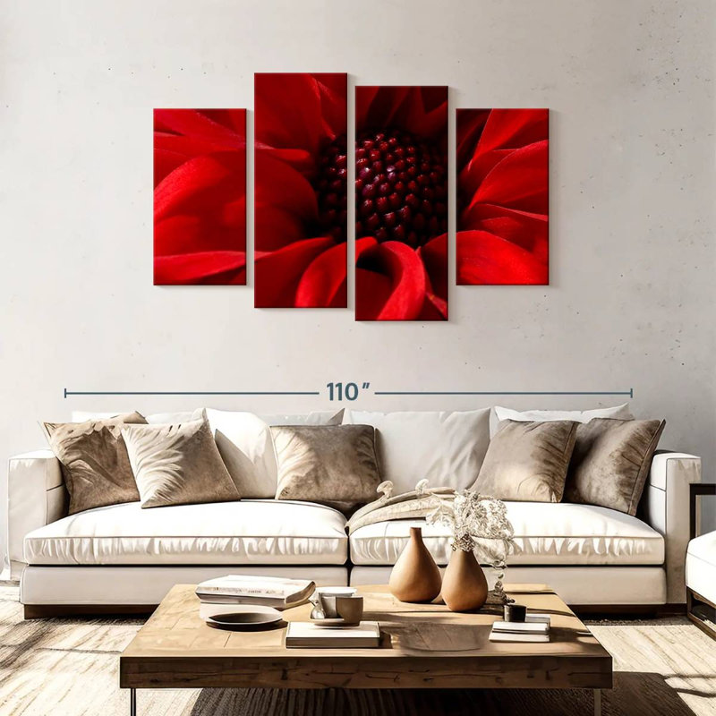Harnek Red Flower Bloom, 48" H x 75" W