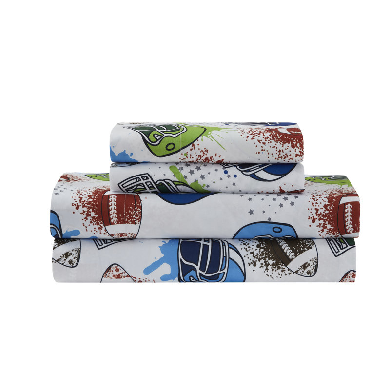 Full Green Football Reversible Microfiber Bed in a Bag Set