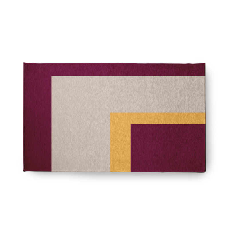 Tapis en chenille moderne et contemporain Bold Blocks-CRGN1466RE12, Rectangle 1 pi 6 po x 2 pi 6 po