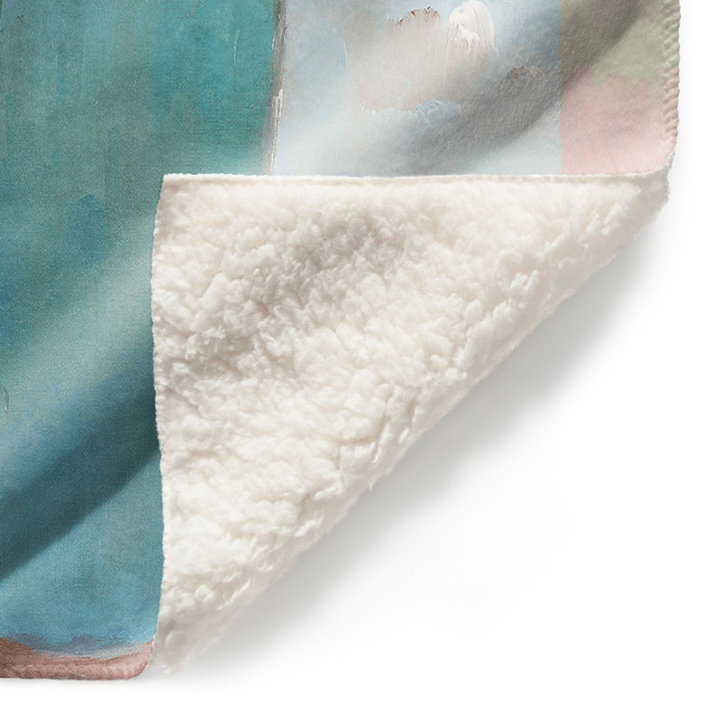 Couverture sherpa vase doux roses en bleu, l 68 po x L 80 po