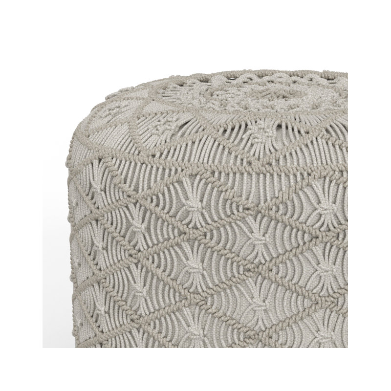 Coates Upholstered Pouf, Cloud Grey