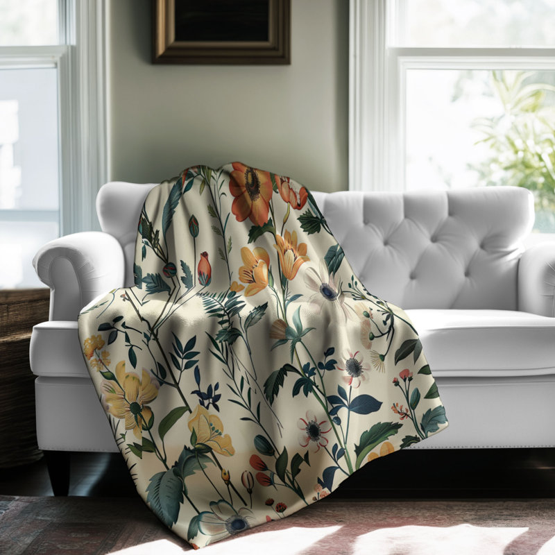Fresh Blooms - 1 pièce Sherpa Premium, Lit simple