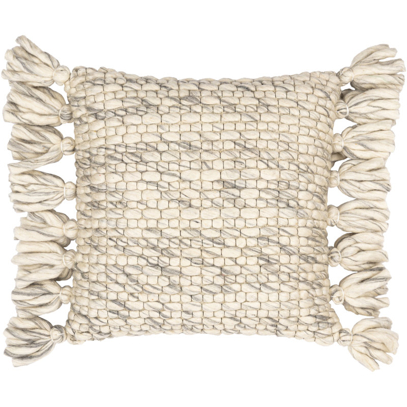 Cormac Solid Colour Down Reversible Throw Pillow, Grey/Beige/Charcoal, 18" x 18", Down