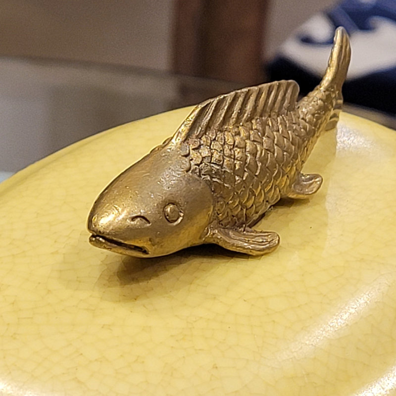 Porcelain Box With Bronze Fish