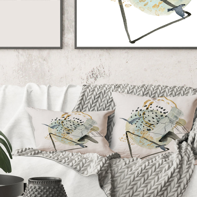 Housse de coussin rectangulaire et insert Gouache of Landscape