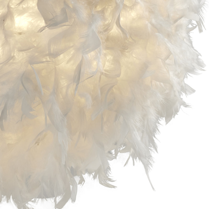33cm H Feather Novelty Pendant Shade ( Uno ), White
