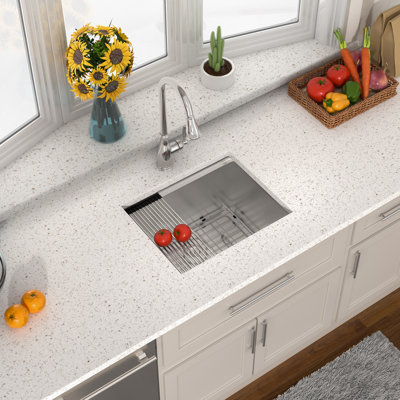 23"L x 19"W Undermount Workstation Kitchen Sink 16 Gauge Stainless Steel Single Basin Kitchen Sink