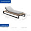 Chaise longue d'extérieur en aluminium avec coussin, accoudoir en teck Cambusa