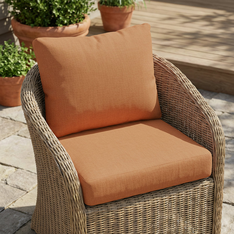 Ensemble de coussins pour fauteuil club Ishaan, Orange