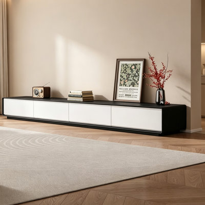 Simple Modern Rectangular White Wooden TV Stand