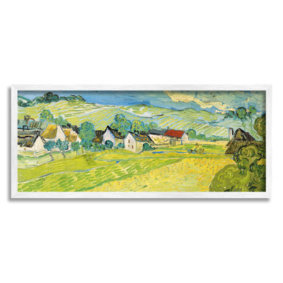 «Vue Ensoleille Van Gogh Classic» par Vincent Van Gogh - peinture à cadre flottant sur bois
