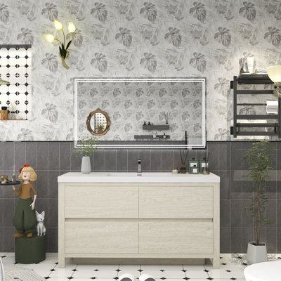 Bethalto 59.06'' Single Bathroom Vanity with Acrylic Top