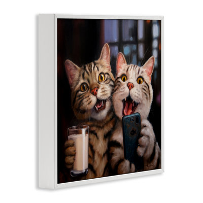 «Happy Selfie Cats», art de la giclée encadrée par Lucia Heffernan
