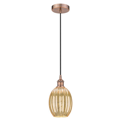 Edison - Ameiya - Mini-luminaire suspendu 1 lumière avec cordon et abat-jour