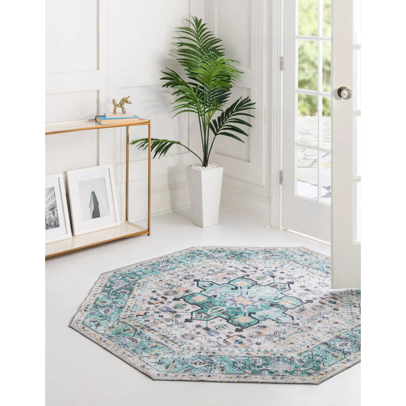 Tapis lavable Bungalow Bungalow, Octogone 5 pi x 5 pi