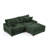3 - Piece Upholstered Green Chenille Modular Sectional Sofa with Throw Pillows & Removable Ottomans-767693264-767693277