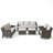 Maelie 6-Piece Outdoor Wicker Patio Conversation Set With 2 Wide Sofa, 2 Swivel Gliders ＆ 2 Ottomans-1200952034