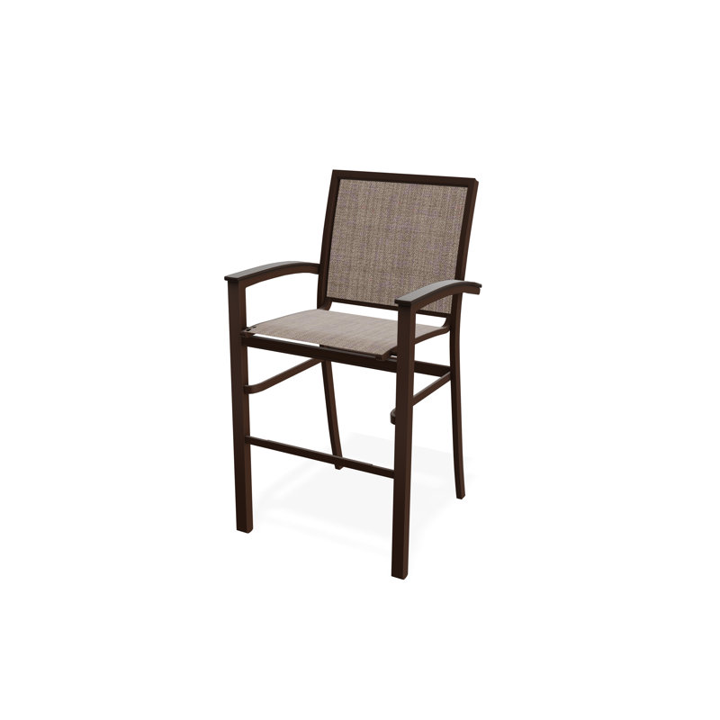 Chaise de café empilable en aluminium Bazza, Kona, Fenouil Augustine Sunbrella®