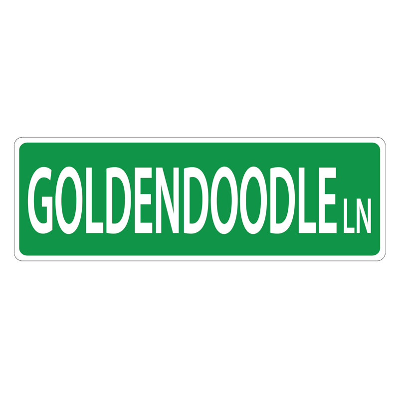 Plaque de rue suspendue Goldendoodle