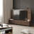 Rolling TV Stand For Tvs Up To 78'' Movable Wooden TV Cabinet With 3 Storage Drawer And Open Shelves