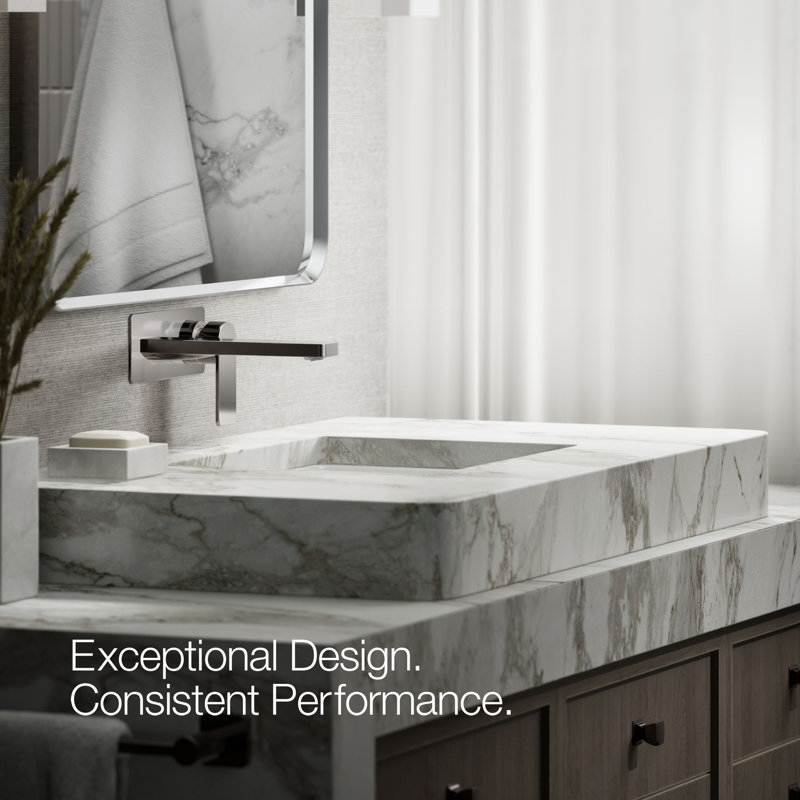 Parallel Wall-Mount Single-Handle Bathroom Sink Faucet, Vibrant Titanium