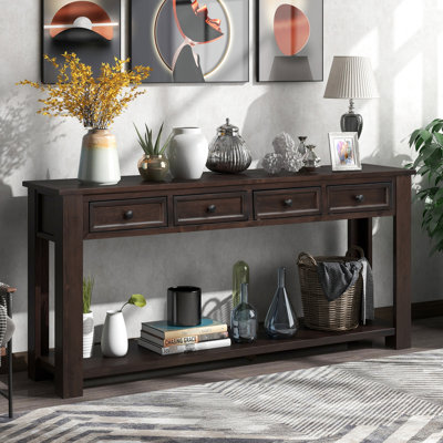 Console en bois massif: polyvalente pour le bureau à domicile: conception pratique