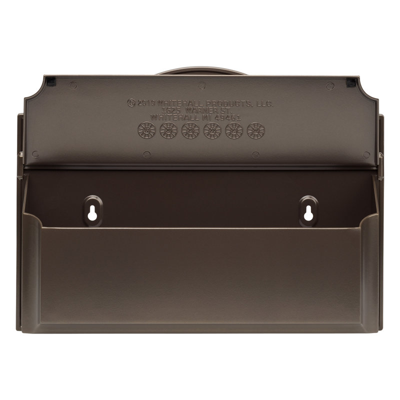 Colonial Wall Mounted Mailbox, Brown/Gold, Yes