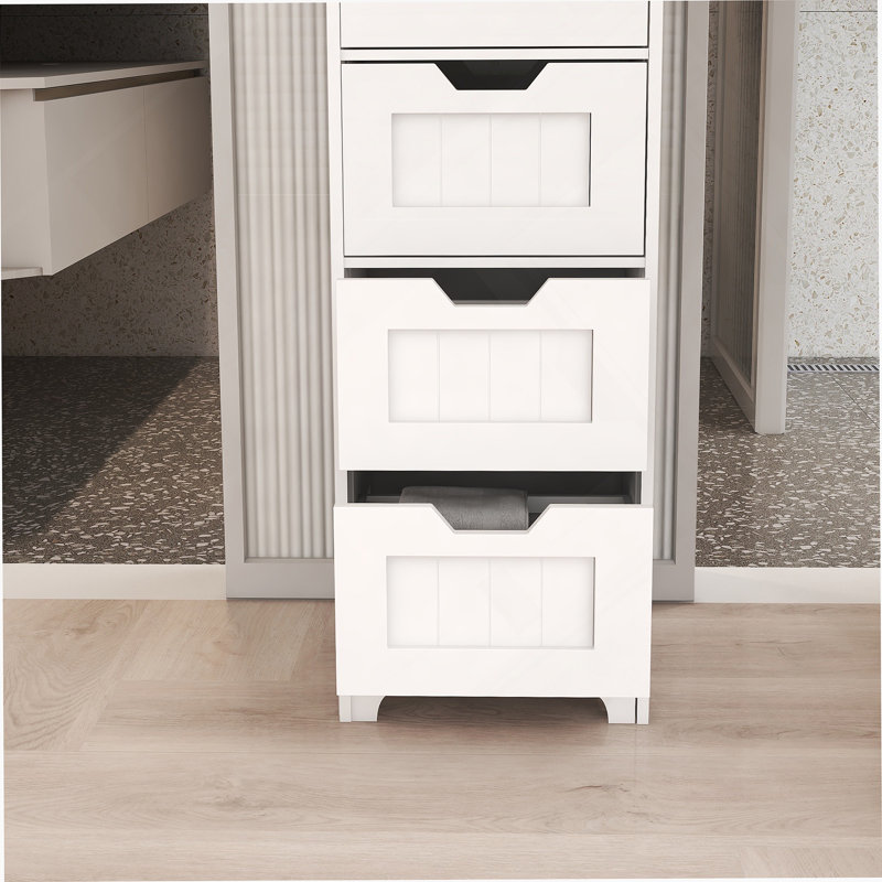 Freestanding Storage Cabinet with 4 Drawer Accent Chest Small Cabinet