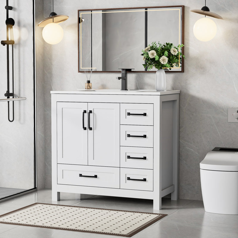 Ensemble de meuble-lavabo simple 36 po avec comptoir Sharee, robinet économiseur d'eau Sharee