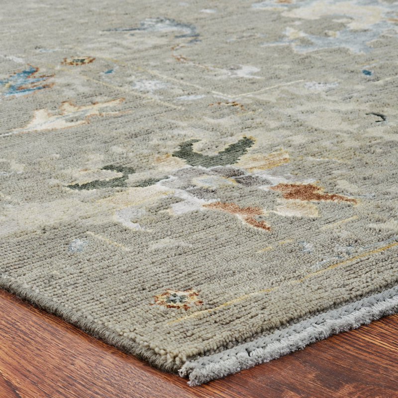 Illusion Weave Hand Knotted Abstract Area Rug, Rectangle 10' x 14'
