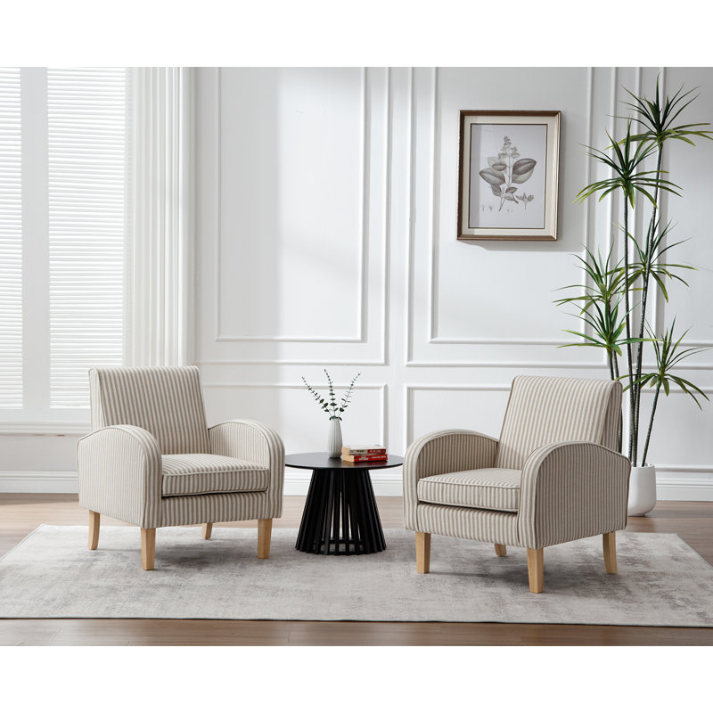 Fauteuil club 26,5 po Shondrea, Lin beige