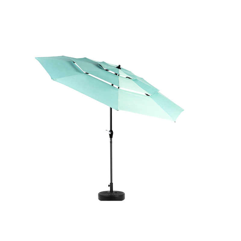 Parasol automatique à 3 niveaux en aluminium 10 pi - Patio, Light Green