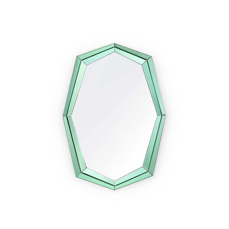 Avery Elongated Glass Mirror, Peridot Green
