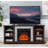 58.31" Cherry TV Media Stand with Faux Stacked Stone & Open Storage-1897615036-1897615037-1897601508