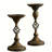 Distressed Antique Bronze Spiral Metal Candle Holder