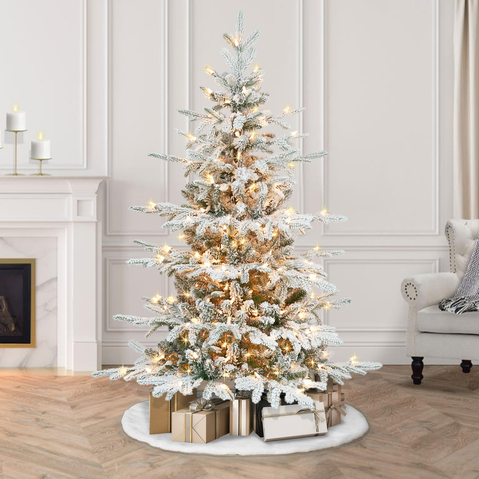 54' Lighted Artificial Fir Christmas Tree