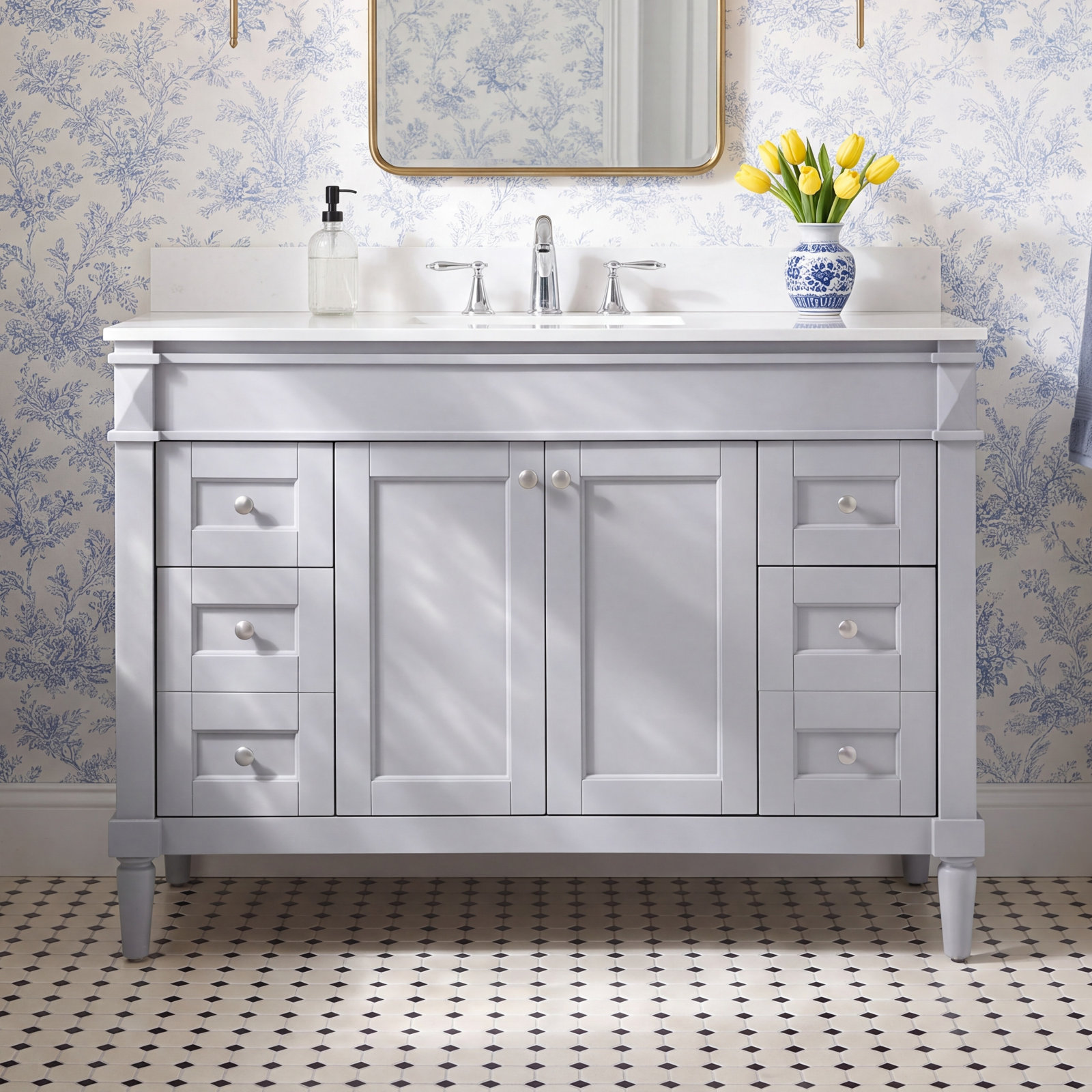 Readington 48 " Single Bathroom Vanity, Gray