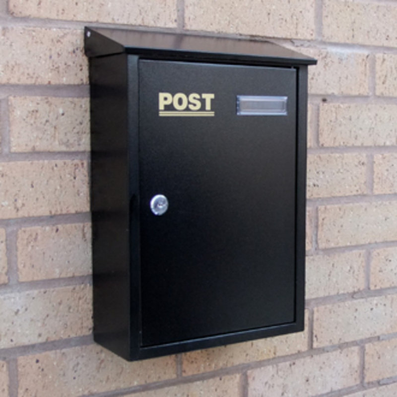 Amadi Steel Wall Mounted Post Box, Black