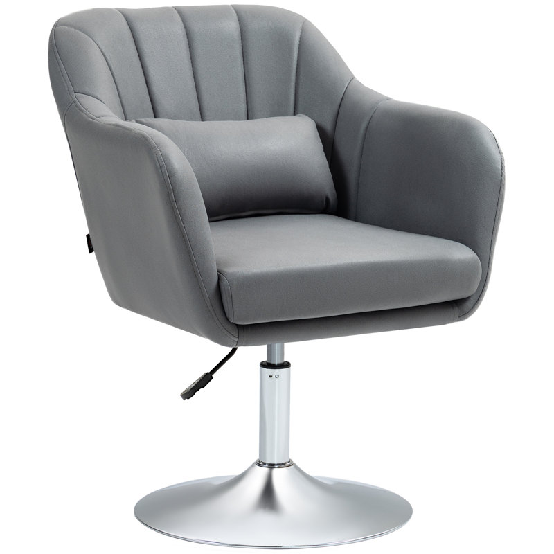 Upholstered Accent Chair, Dark Grey Microfiber