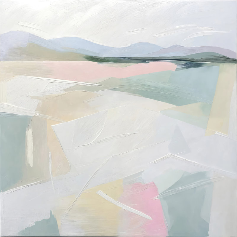 Abstrait-paysage-17, estampe numérique sur toile tendue avec châssis, H 15 po x l 15 po