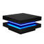 Table basse rotative moderne ultrabrillante Aroa avec éclairage DEL et rangement double couche