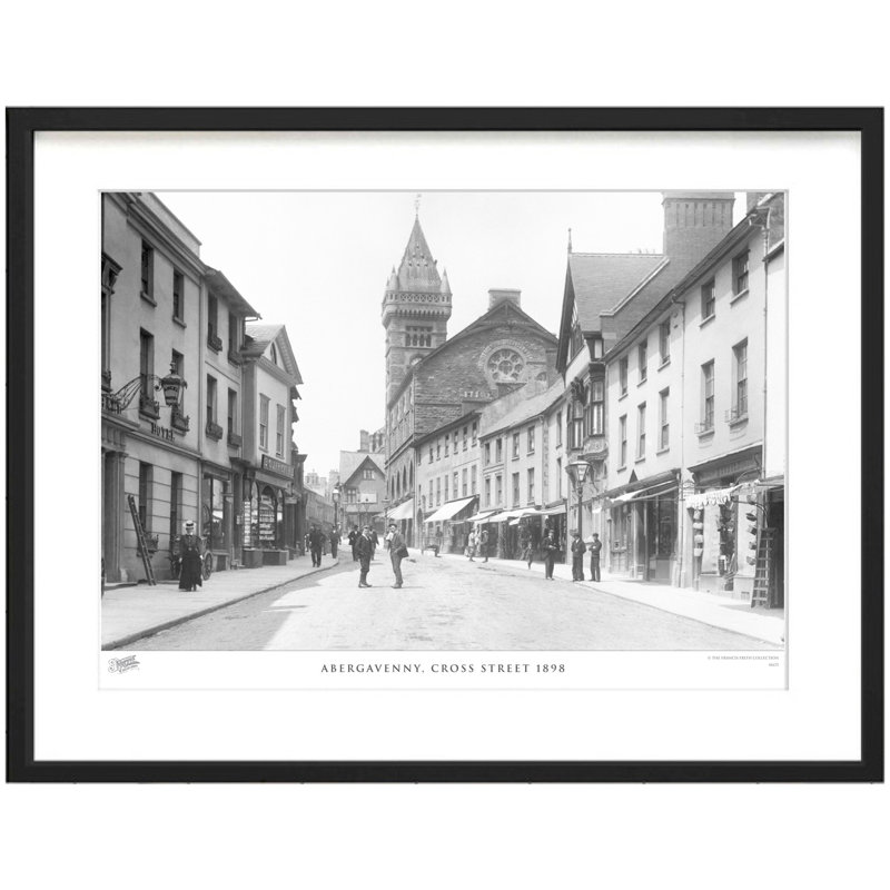 Abergavenny, Cross Street 1898 - Single Picture Frame Print, 40cm H x 50cm W x 2.3cm D