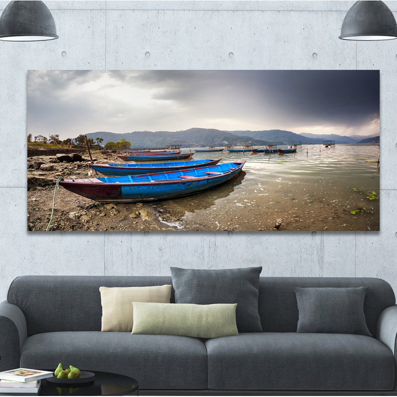 Photographie « blues », H 28 po x l 60 po x P 1,5 po, Toile tendue